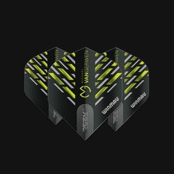 Winmau Prism Alpha MvG Black Green & Grey Chevron Flights