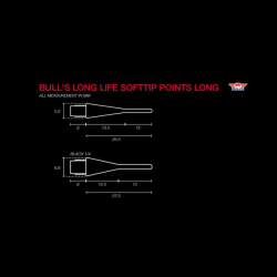 Hroty Bull's Long Life Softtip Points Long 100 ks