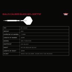 Šipky Soft Bull's Caliber Black 20 g