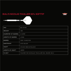 Šipky Soft Bull's Nicolas Thuillier 90% 18 g