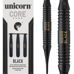 Šipky Unicorn Core Plus Black Brass Soft Tip 19 g