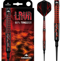 Mission Lava Darts Soft Tips 95% Black & Red Electro Plated 20g