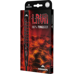 Šipky Mission Lava Darts Soft Tips 95% Black & Red Electro Plated 22 g