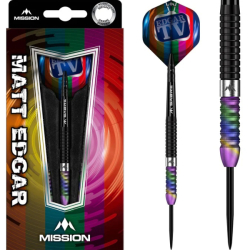 Mission Matthew Edgar Darts Steel Tip 90% Black PVD & Coral 21 g